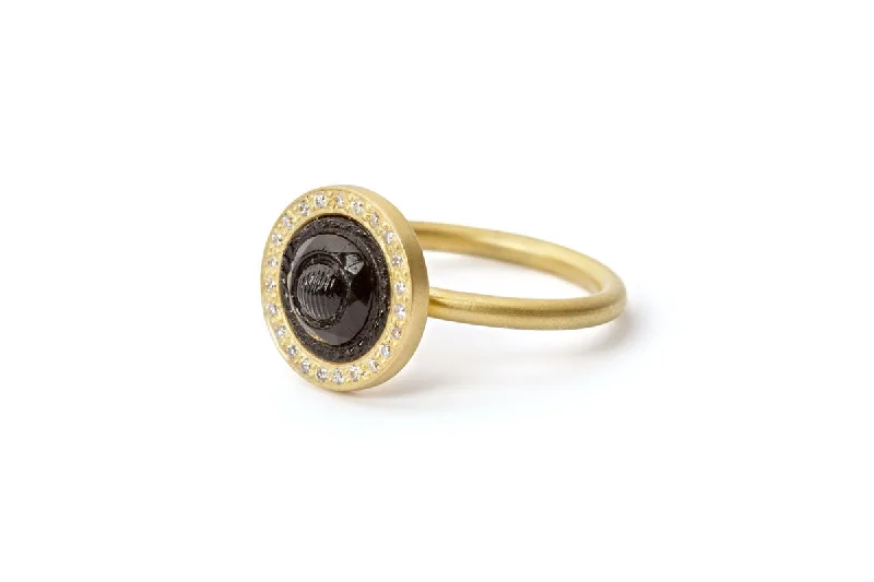 Exclusive Jewelry Offers – Sparkle For Less Noir 'Esther' 18K Gold Ring w. Diamond & Jet Stone Exclusive Jewelry Offers – Sparkle For Less Noir 'Esther' 18K Gold Ring w. Diamond & Jet Stone