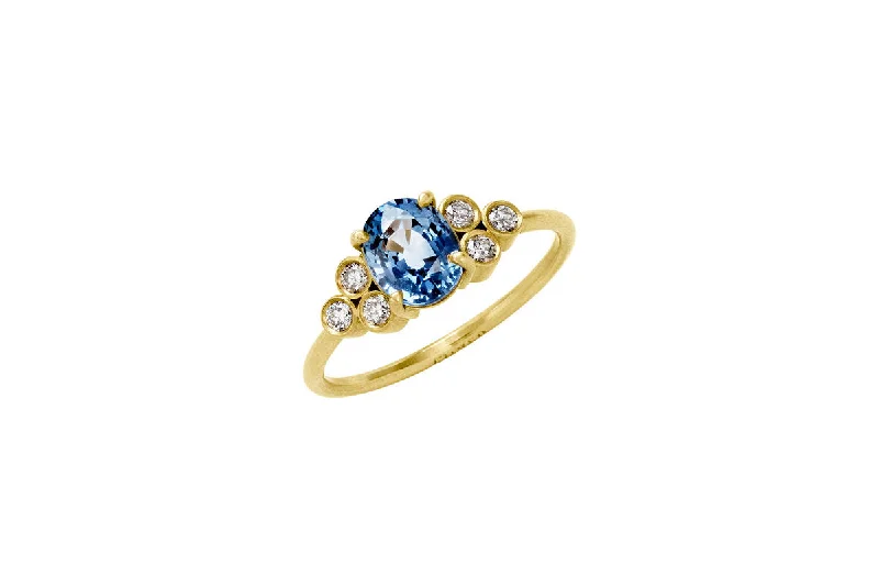 Special Jewelry Deals – Upgrade Your Collection Odette 18K Gold Ring w. Diamond & Blue Sapphire