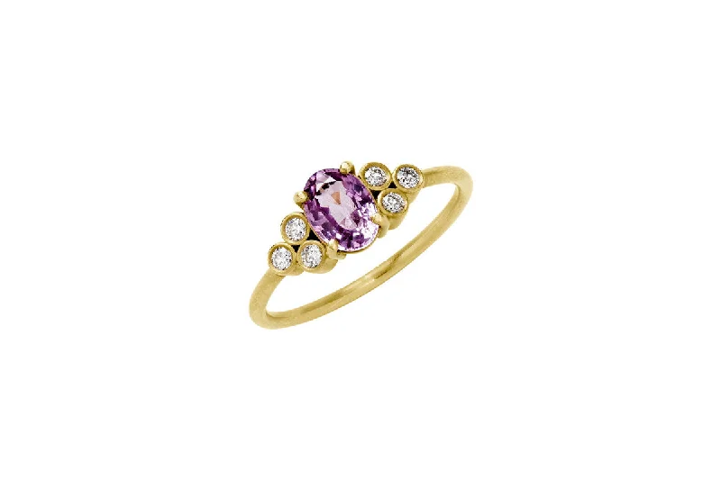 Stunning Jewelry At A Fraction Of The Price Odette 18K Gold Ring w. Diamond & Pink Sapphire Stunning Jewelry At A Fraction Of The Price Odette 18K Gold Ring w. Diamond & Pink Sapphire