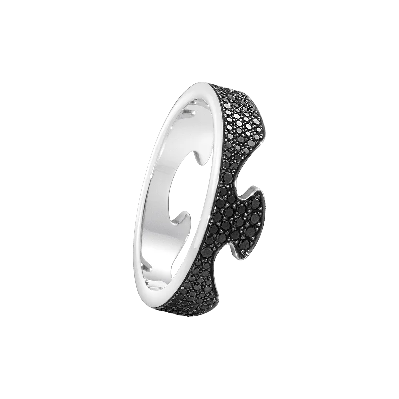 Seasonal Jewelry Deals – Elevate Your Style Fusion End Black 18K White Gold Ring w. Diamonds Seasonal Jewelry Deals – Elevate Your Style Fusion End Black 18K White Gold Ring w. Diamonds