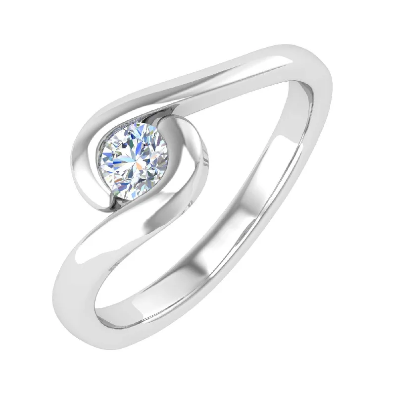Exclusive Jewelry Sale – Grab Timeless Pieces Now Gold Channel Set Solitaire Diamond Engagement Ring Band (0.18 Carat) - IGI Certified