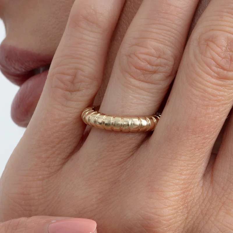 Grab Exquisite Jewelry At The Lowest Prices Gold Ribbed Eternity Ring, June