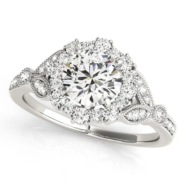 Fashion-Forward Jewelry At Incredible Prices Intricate Diamond Halo Engagement Mounting with Milgrain Detail Fashion-Forward Jewelry At Incredible Prices Intricate Diamond Halo Engagement Mounting with Milgrain Detail