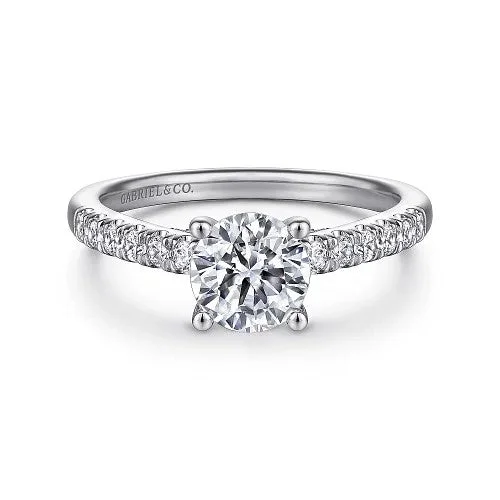 Elegant Jewelry, Exclusive Prices – Shop Now Jones - 14K White Gold Round Diamond Engagement Ring (Setting Only) Elegant Jewelry, Exclusive Prices – Shop Now Jones - 14K White Gold Round Diamond Engagement Ring (Setting Only)