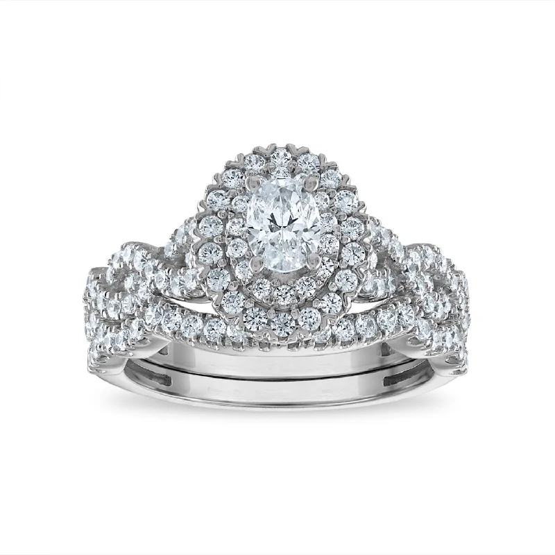 Unmissable Jewelry Sale – Shop Before It's Too Late LoveSong EcoLove 1 1/4 CTW Lab Grown Diamond Halo Bridal Set in 10KT White Gold Unmissable Jewelry Sale – Shop Before It's Too Late LoveSong EcoLove 1 1/4 CTW Lab Grown Diamond Halo Bridal Set in 10KT White Gold
