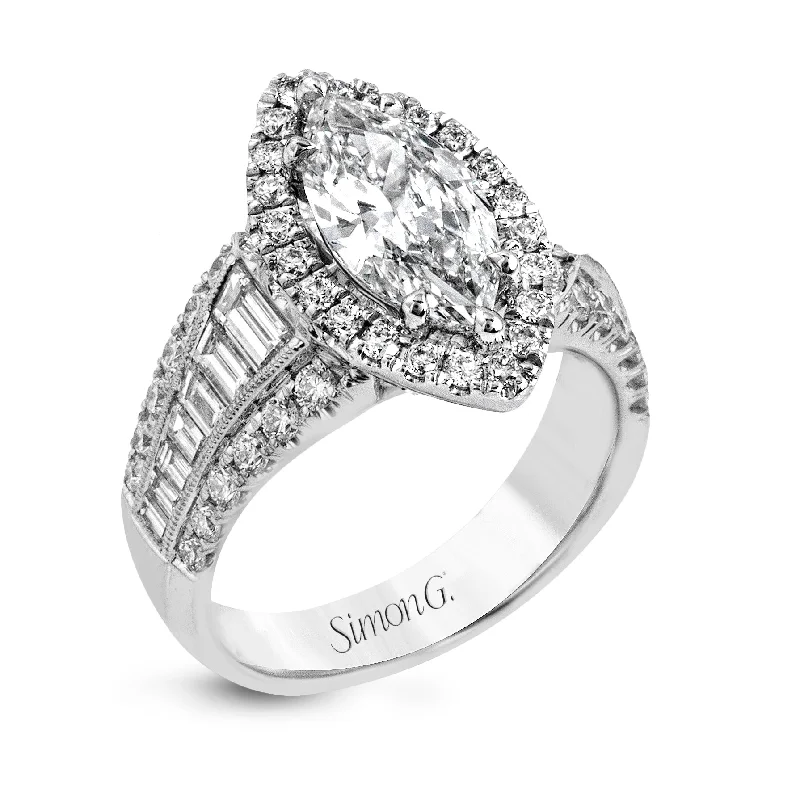 Limited-Time Offer On Premium Jewelry Collections Marquise-Cut Halo Engagement Ring In 18k Gold With Diamonds Limited-Time Offer On Premium Jewelry Collections Marquise-Cut Halo Engagement Ring In 18k Gold With Diamonds