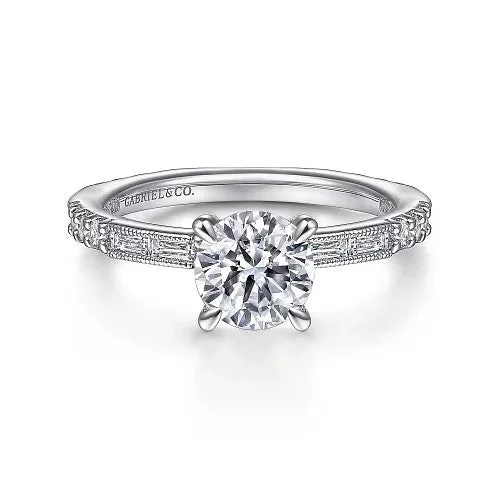 Buy More, Save More On Stunning Jewelry Designs Luca - Art Deco 14K White Gold Round Diamond Channel Set Engagement Ring(Setting Only) Buy More, Save More On Stunning Jewelry Designs Luca - Art Deco 14K White Gold Round Diamond Channel Set Engagement Ring(Setting Only)