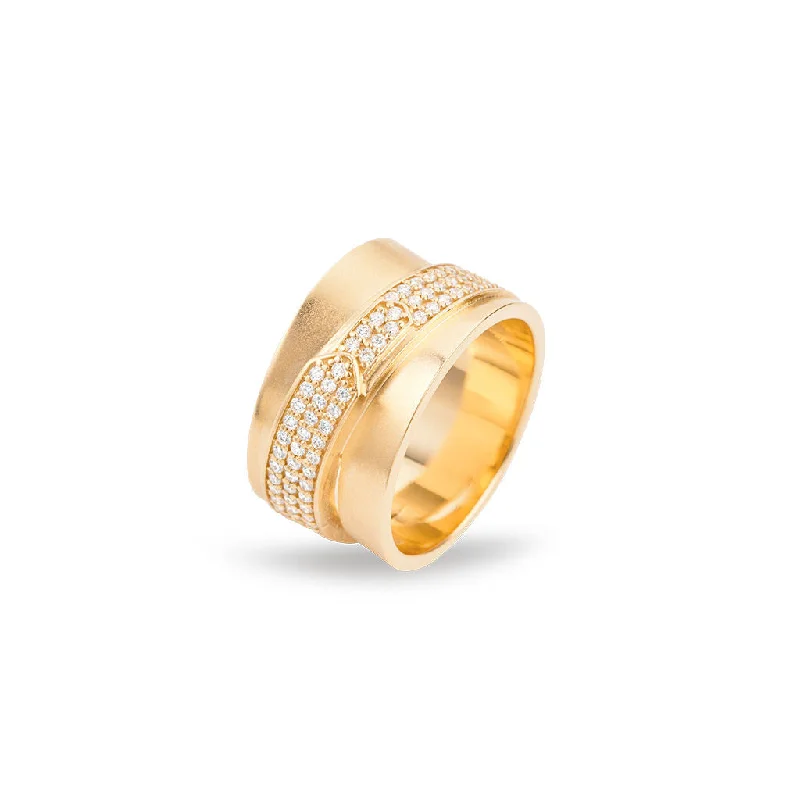 Versatile Layering Jewelry For Effortless Chic Jovian Small 18K Gold Ring w. Diamonds Versatile Layering Jewelry For Effortless Chic Jovian Small 18K Gold Ring w. Diamonds