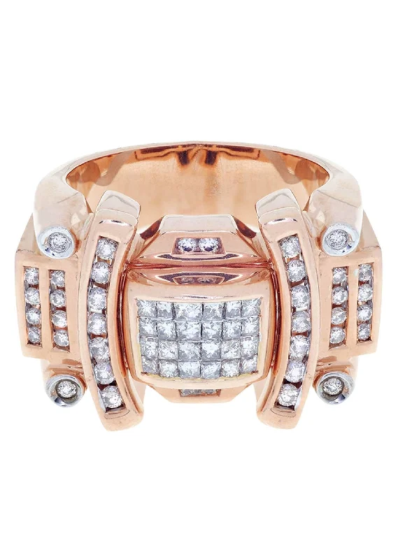 Personalized Jewelry At Special Discount Rates Rose Gold Mens Diamond Ring / Pinky Diamond Ring| 0.98 Carats Personalized Jewelry At Special Discount Rates Rose Gold Mens Diamond Ring / Pinky Diamond Ring| 0.98 Carats