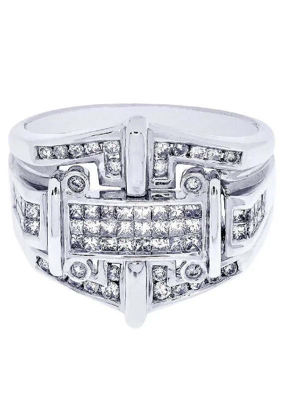 Shop Elegant Jewelry At Unbeatable Prices White Gold Mens Diamond Ring| 1.08 Carats| 10.76 Grams Shop Elegant Jewelry At Unbeatable Prices White Gold Mens Diamond Ring| 1.08 Carats| 10.76 Grams