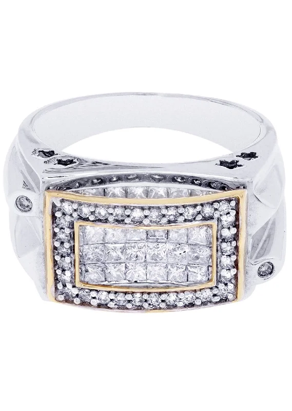 Elegant Rose Gold Jewelry For A Stylish Touch White Gold Mens Diamond Ring| 1.68 Carats| 11.24 Grams Elegant Rose Gold Jewelry For A Stylish Touch White Gold Mens Diamond Ring| 1.68 Carats| 11.24 Grams