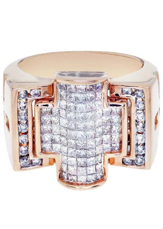 Clearance Sale On High-End Jewelry Collections Rose Gold Mens Diamond Ring / Pinky Diamond Ring| 1.88 Carats Clearance Sale On High-End Jewelry Collections Rose Gold Mens Diamond Ring / Pinky Diamond Ring| 1.88 Carats