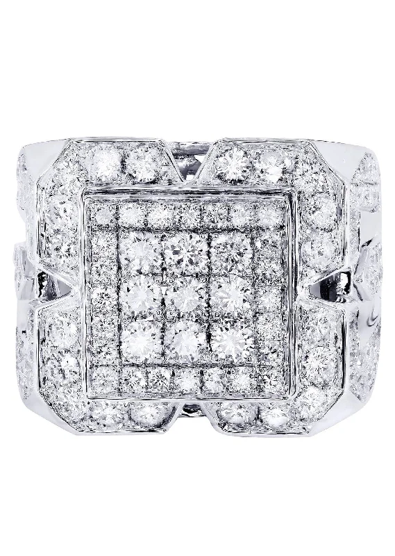 Discounted Jewelry For A Glamorous Look White Gold Mens Diamond Ring| 4.55 Carats| 14.81 Grams Discounted Jewelry For A Glamorous Look White Gold Mens Diamond Ring| 4.55 Carats| 14.81 Grams