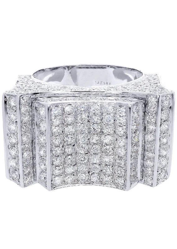 Luxury Jewelry At Unbeatable Discounts White Gold Mens Diamond Ring| 6.23 Carats| 19.98 Grams Luxury Jewelry At Unbeatable Discounts White Gold Mens Diamond Ring| 6.23 Carats| 19.98 Grams