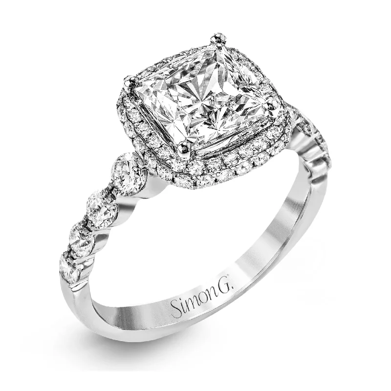 Luxury Jewelry At Unbeatable Discounts Princess-Cut Double-Halo Engagement Ring In 18k Gold With Diamonds Luxury Jewelry At Unbeatable Discounts Princess-Cut Double-Halo Engagement Ring In 18k Gold With Diamonds