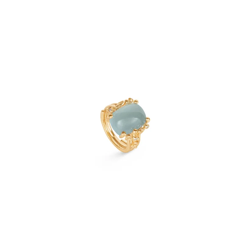 Your Dream Jewelry At Dream Prices BoHo Medium 18K Gold Ring w. Diamonds & Aquamarine Your Dream Jewelry At Dream Prices BoHo Medium 18K Gold Ring w. Diamonds & Aquamarine