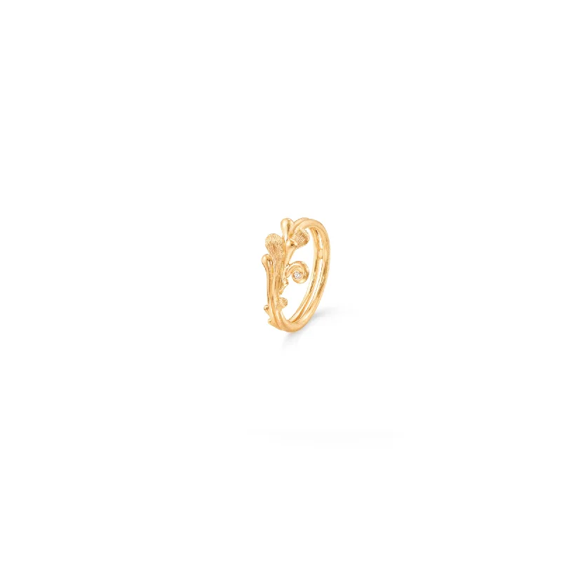 Handcrafted Beauty At Affordable Prices BoHo 18K Gold Ring w. Diamond