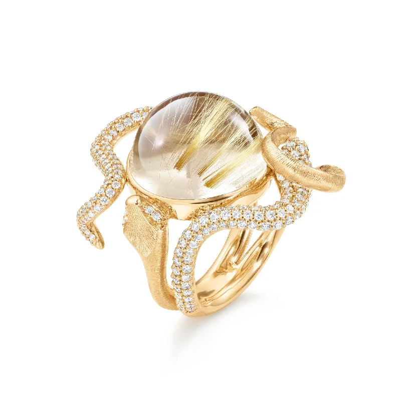 Shop Jewelry That Shines Without The High Price Snakes Pavé 18K Gold Ring w. Quartz & Diamonds Shop Jewelry That Shines Without The High Price Snakes Pavé 18K Gold Ring w. Quartz & Diamonds