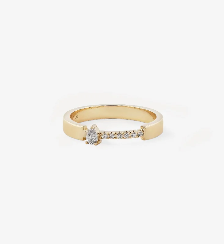 High-End Sparkle, Low-End Prices – Jewelry Sale Live Pear Diamond Bold Ring 0.13