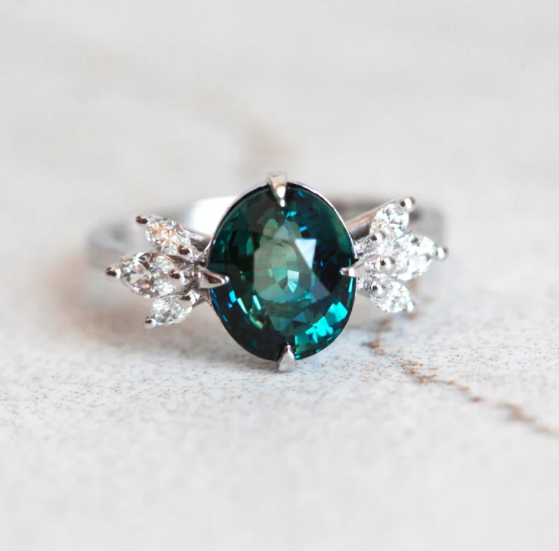 Personalized Jewelry At Special Discount Rates Katie Oval Sapphire Diamond Ring