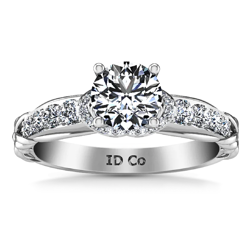 Stunning Jewelry At A Fraction Of The Price Pave Engagement Ring Flora 14K White Gold Stunning Jewelry At A Fraction Of The Price Pave Engagement Ring Flora 14K White Gold