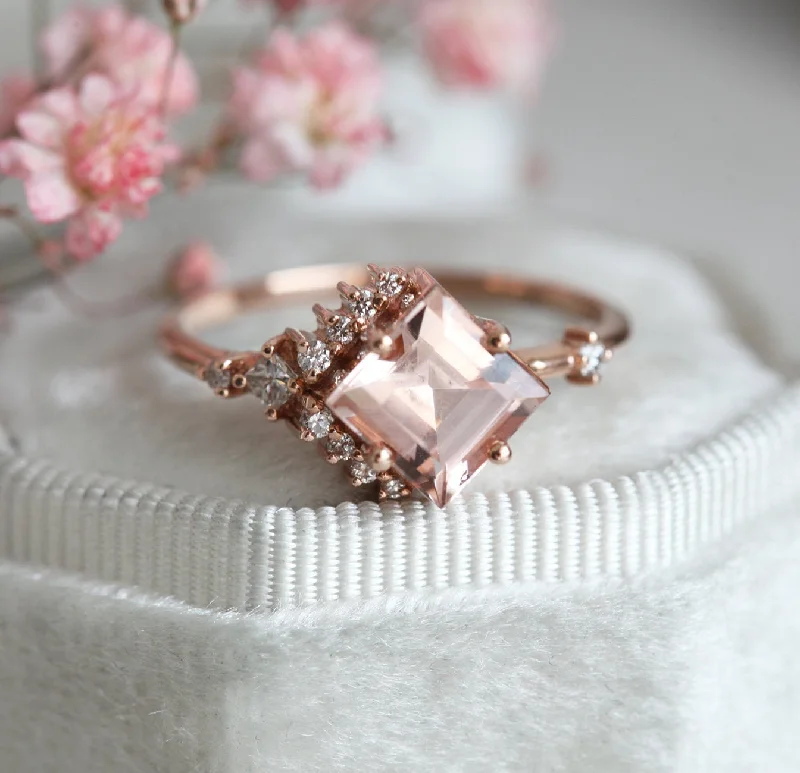 Exclusive Jewelry Sale – Sparkle For Less Aria Peach Morganite & Diamond Cluster Ring Exclusive Jewelry Sale – Sparkle For Less Aria Peach Morganite & Diamond Cluster Ring