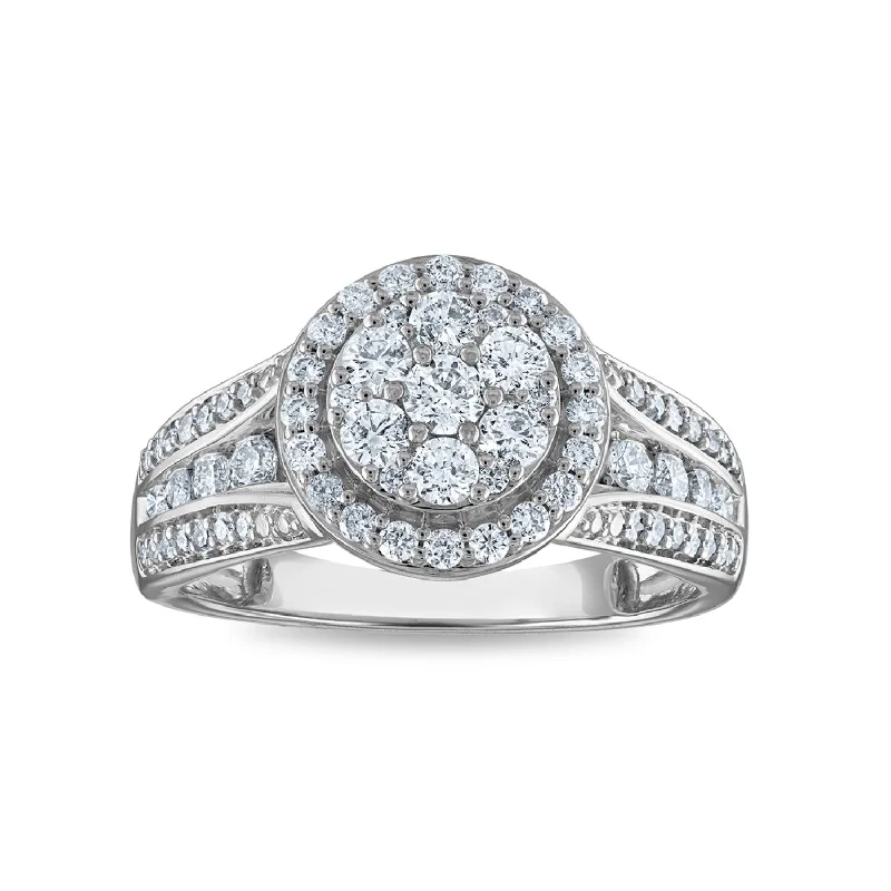 Affordable Luxury Jewelry For Every Occasion Red Hot Deal 1 CTW Diamond Cluster Halo Engagement Ring in 10KT White Gold Affordable Luxury Jewelry For Every Occasion Red Hot Deal 1 CTW Diamond Cluster Halo Engagement Ring in 10KT White Gold