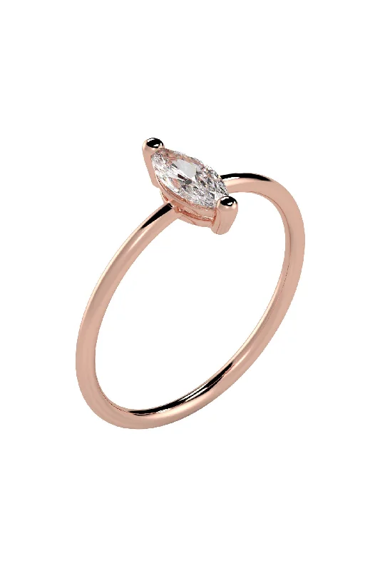 Limited-Time Offer On Elegant Jewelry Pieces Marquise 18K Rose Gold Ring w. Lab-Grown Diamond Limited-Time Offer On Elegant Jewelry Pieces Marquise 18K Rose Gold Ring w. Lab-Grown Diamond