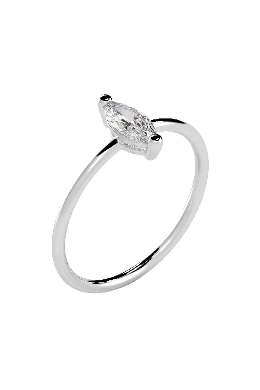 Luxury Jewelry At Unbeatable Discounts Marquise 18K White Gold Ring w. Lab-Grown Diamond Luxury Jewelry At Unbeatable Discounts Marquise 18K White Gold Ring w. Lab-Grown Diamond