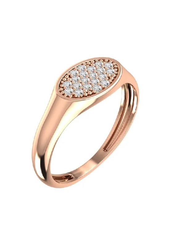 Bestselling Jewelry At Special Promotional Rates Oval Pavé Signet 18K Rose Gold Ring w. Lab-Grown Diamonds Bestselling Jewelry At Special Promotional Rates Oval Pavé Signet 18K Rose Gold Ring w. Lab-Grown Diamonds