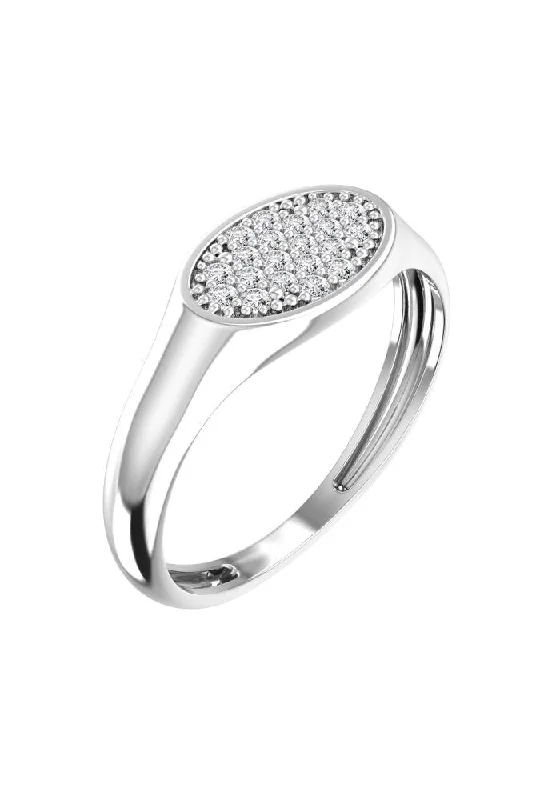 Handcrafted Jewelry Sale – Unique Designs At Low Prices Oval Pavé Signet 18K White Gold Ring w. Lab-Grown Diamonds Handcrafted Jewelry Sale – Unique Designs At Low Prices Oval Pavé Signet 18K White Gold Ring w. Lab-Grown Diamonds