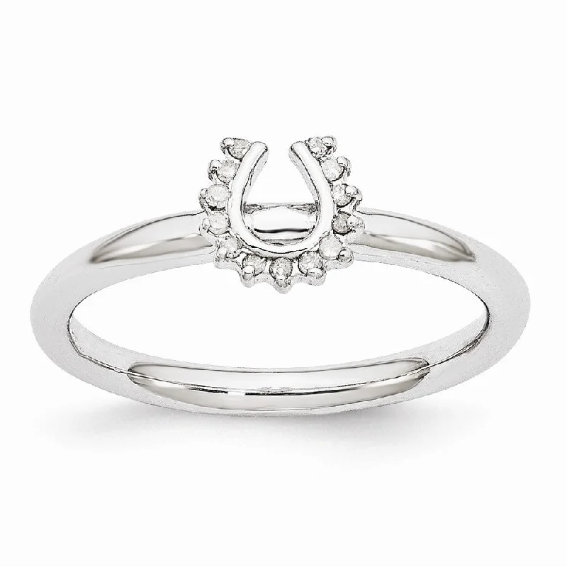 Limited-Time Jewelry Sale – Elegant Styles At Less Rhodium Sterling Silver .07 Ctw Diamond 7mm Horseshoe Stackable Ring Limited-Time Jewelry Sale – Elegant Styles At Less Rhodium Sterling Silver .07 Ctw Diamond 7mm Horseshoe Stackable Ring