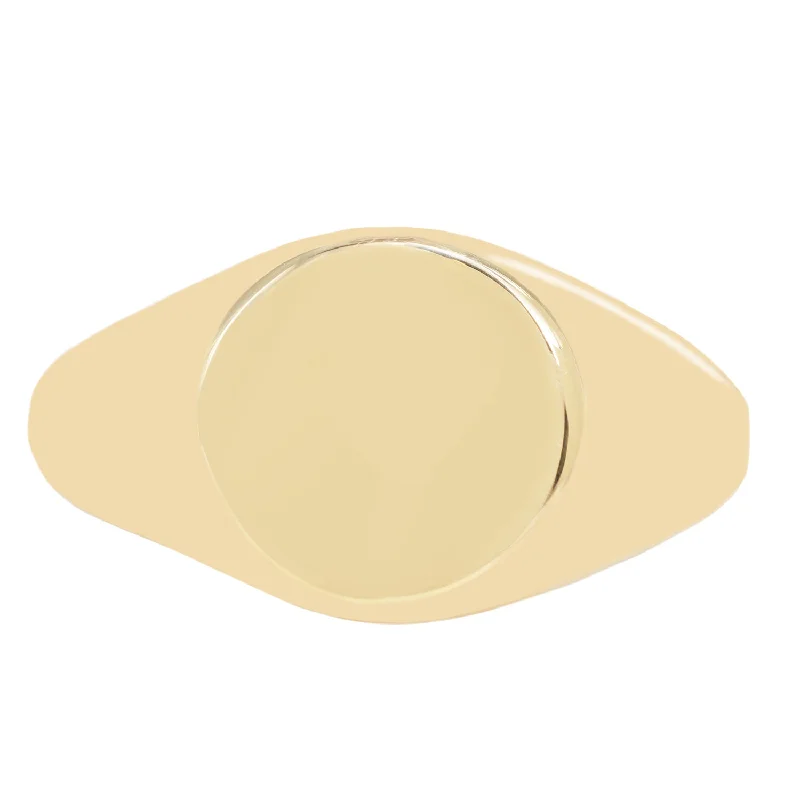 Modern Statement Jewelry For Bold Styling Round Gold Signet Ring