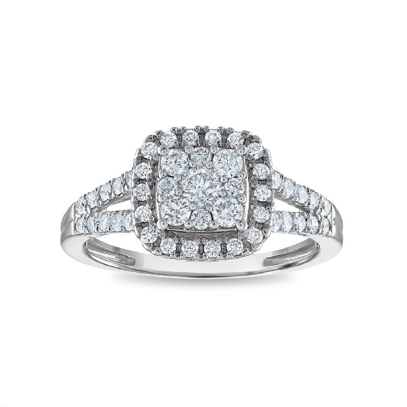 Last Chance To Grab Your Favorite Jewelry At A Discount Signature 3/4 CTW Diamond Engagement Halo Cushion Ring in 14KT White Gold Last Chance To Grab Your Favorite Jewelry At A Discount Signature 3/4 CTW Diamond Engagement Halo Cushion Ring in 14KT White Gold