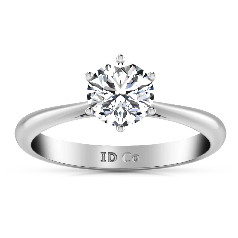 Personalized Engraved Jewelry For Meaningful Gifts Solitaire Engagement Ring Alexa 14K White Gold Personalized Engraved Jewelry For Meaningful Gifts Solitaire Engagement Ring Alexa 14K White Gold
