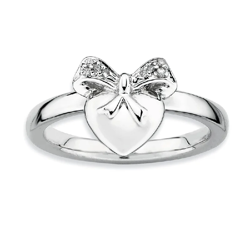 Don't Miss Our Biggest Jewelry Sale Of The Season Sterling Silver Stackable .24 Ctw HI/I3 Diamond 10mm Heart Ring Don't Miss Our Biggest Jewelry Sale Of The Season Sterling Silver Stackable .24 Ctw HI/I3 Diamond 10mm Heart Ring