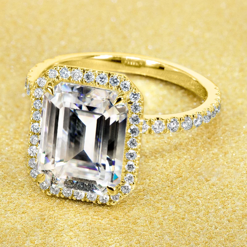 Grab Your Dream Jewelry At The Lowest Prices The Selina, 3.5ct Emerald-cut Halo Ring Grab Your Dream Jewelry At The Lowest Prices The Selina, 3.5ct Emerald-cut Halo Ring