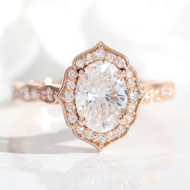 Limited-Time Offer On Elegant Jewelry Pieces Oval Cut Lab Diamond Ring w/ Natural Diamonds in Vintage Floral Ring Limited-Time Offer On Elegant Jewelry Pieces Oval Cut Lab Diamond Ring w/ Natural Diamonds in Vintage Floral Ring