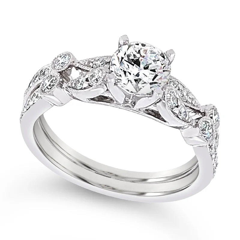 Beautiful Jewelry, Breathtaking Discounts – Hurry In Vintage Style Milgrain Edge Engagement Mounting and Matching Wedding Band Beautiful Jewelry, Breathtaking Discounts – Hurry In Vintage Style Milgrain Edge Engagement Mounting and Matching Wedding Band