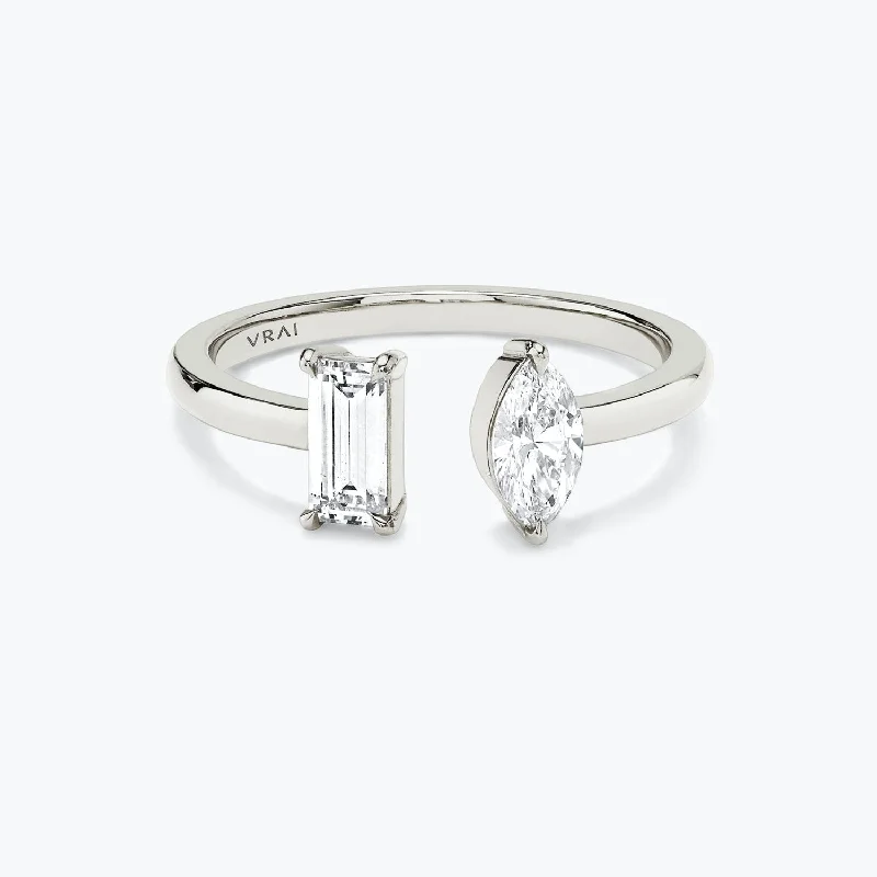 Must-Have Jewelry Pieces At Reduced Prices Baguette & Marquise Mixed Cuff 14K Whitegold Ring w. Lab-Grown Diamonds Must-Have Jewelry Pieces At Reduced Prices Baguette & Marquise Mixed Cuff 14K Whitegold Ring w. Lab-Grown Diamonds