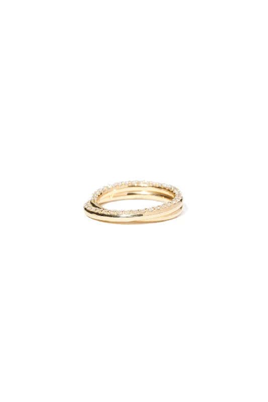 Huge Savings On Timeless Jewelry Collections Medium Pave Current 14K Gold Ring w. Diamond