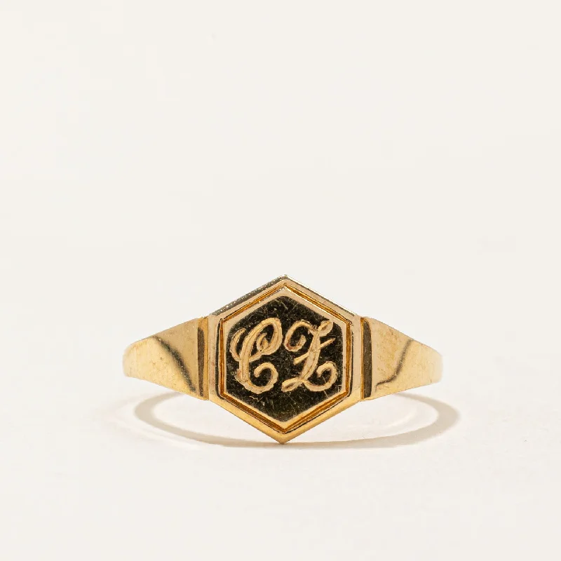 Get The Best Deals On Timeless Jewelry Pieces 18k Yellow Gold 'CL' Initial Signet Ring | SZ 6.5 | Get The Best Deals On Timeless Jewelry Pieces 18k Yellow Gold 'CL' Initial Signet Ring | SZ 6.5 |