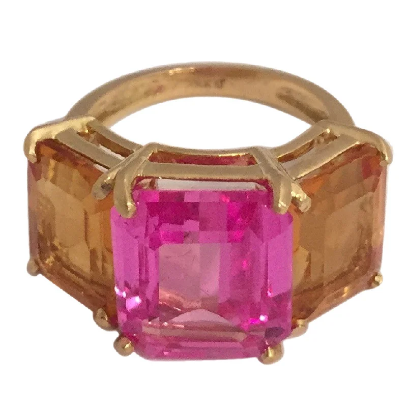 Flash Jewelry Sale – Get Stunning Pieces At Low Prices 18k Yellow Gold Three Stone Emerald Cut Ring with Citrine and Pink Topaz Flash Jewelry Sale – Get Stunning Pieces At Low Prices 18k Yellow Gold Three Stone Emerald Cut Ring with Citrine and Pink Topaz