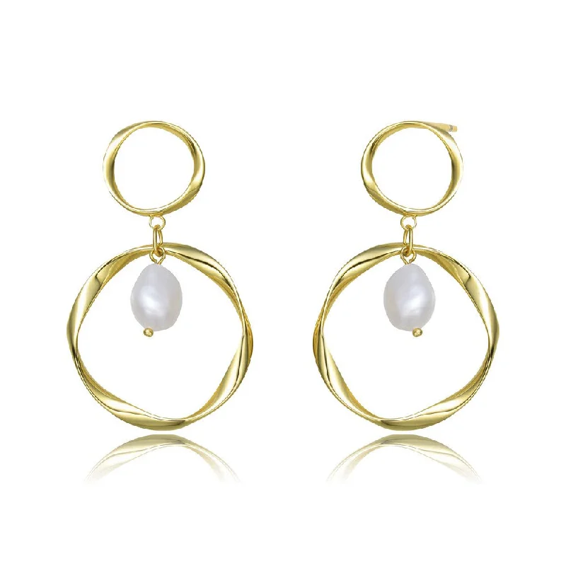 Sparkle On A Budget – Fine Jewelry For Less Brigitte Double Golden Ribbon Maxi Pearl Earring Sparkle On A Budget – Fine Jewelry For Less Brigitte Double Golden Ribbon Maxi Pearl Earring