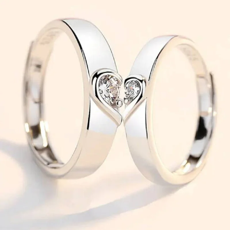 Classic And Modern Jewelry Styles On Sale Asmitta Rhodium Plated Couple Ring - Special Gift For Someone Special Classic And Modern Jewelry Styles On Sale Asmitta Rhodium Plated Couple Ring - Special Gift For Someone Special