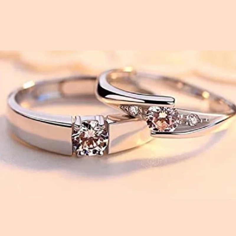 Seasonal Jewelry Clearance – Best Styles At The Lowest Prices Asmitta Rhodium Plated Couple Ring - Special Gift For Someone Special Seasonal Jewelry Clearance – Best Styles At The Lowest Prices Asmitta Rhodium Plated Couple Ring - Special Gift For Someone Special