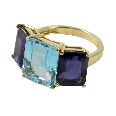 Luxury Jewelry Clearance – Shop Premium Styles Now 18kt Yellow Gold Emerald Cut Ring with Blue Topaz and Iolite Luxury Jewelry Clearance – Shop Premium Styles Now 18kt Yellow Gold Emerald Cut Ring with Blue Topaz and Iolite