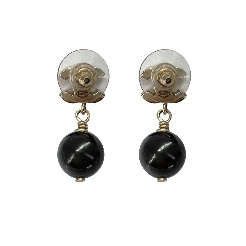 Jewelry Clearance – Final Chance To Save Big Chanel CC logo black bead drop earrings