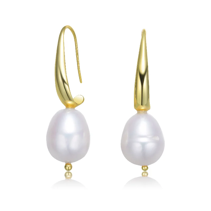 Stunning Statement Jewelry, Unbeatable Discounts Delphine Teardrop Hoop Golden Pearl Earring Stunning Statement Jewelry, Unbeatable Discounts Delphine Teardrop Hoop Golden Pearl Earring