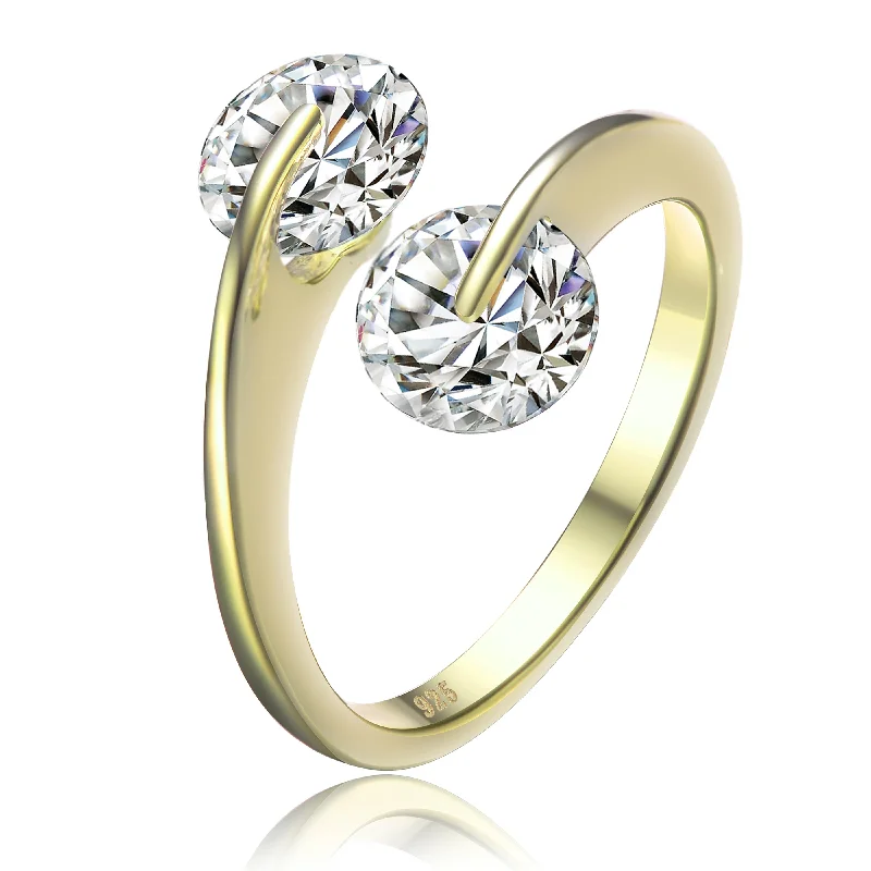 Unmissable Jewelry Sale – Shop Before It's Too Late Clear Cubic Zirconia Spoon Type Gold Plated Sterling Silver Ring Unmissable Jewelry Sale – Shop Before It's Too Late Clear Cubic Zirconia Spoon Type Gold Plated Sterling Silver Ring